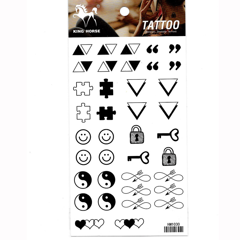 HM1030 Small tattoo sticker smile face symbol mini tattoo finger tattoo sticker