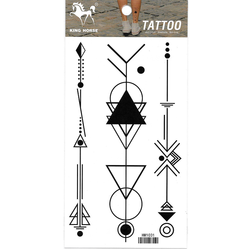 HM1031 Geometrical pattern body art tattoo sticker for men and women