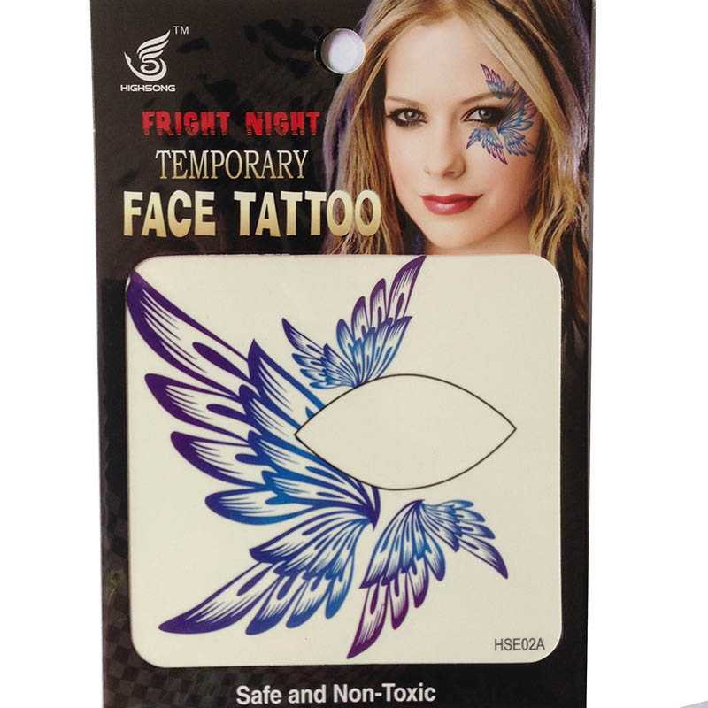 HSE02 single eye tattoo left and right Temporary wing eye tattoo sticker eye rock