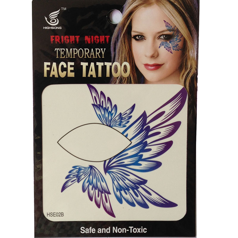 HSE02 single eye tattoo left and right Temporary wing eye tattoo sticker eye rock