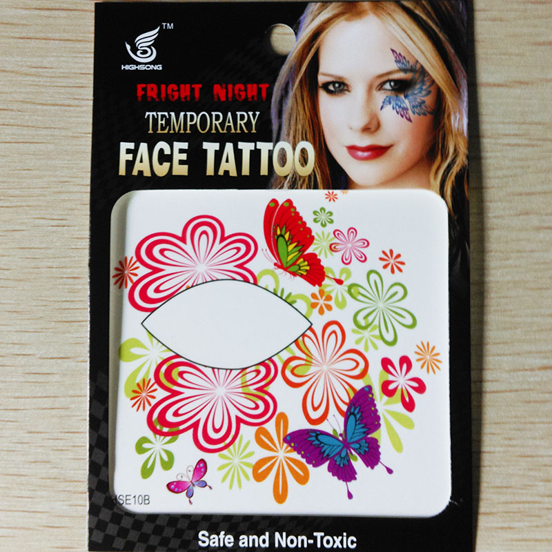 HSE10 8X8cm Night party temporary single eye tattoo sticker