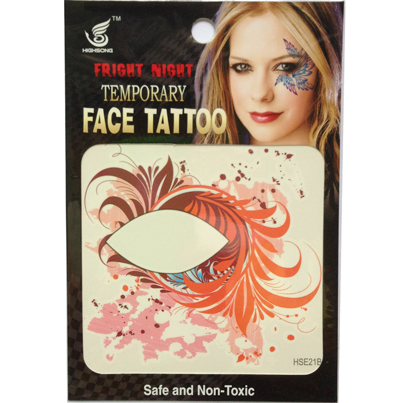 HSE21 8X8cm waterproof temporary eye tattoo sticker left and right eye shadower tattoo sticker