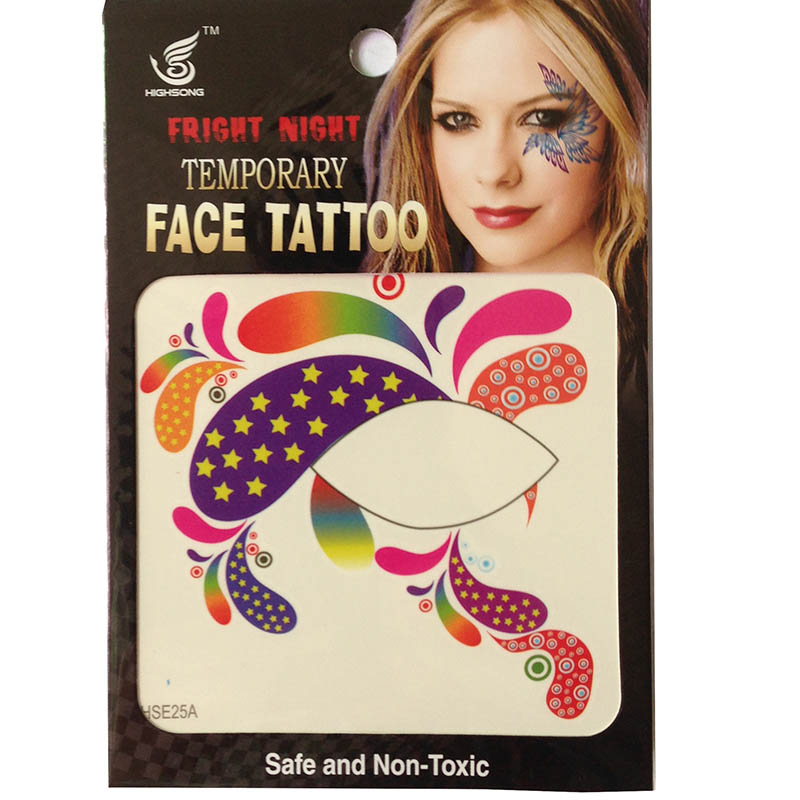 HSE25 8x8cm ladys Party decoration of temporary single eye  tattoo sticker