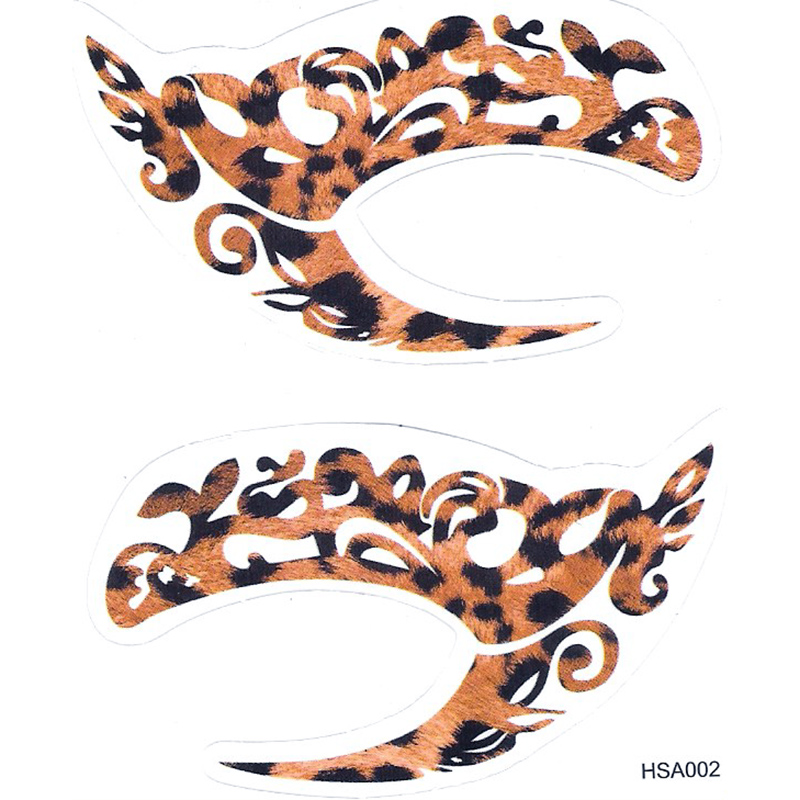 HSA002 dark brown leopard print Night party Eye rock temporary eye tattoo sticker
