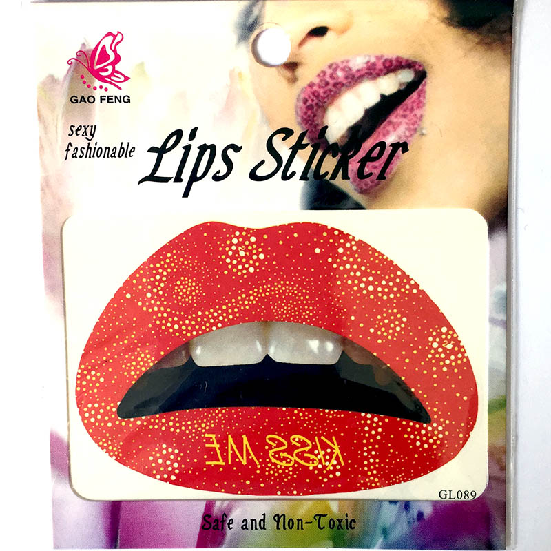 GL081-090 Temporary lip tattoo sticker