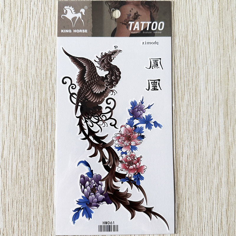 HM061 Phoenix Peony arm tattoo body art tattoo sticker