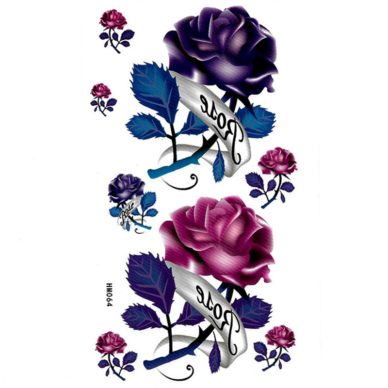 HM064 Temporary rose tattoo sticker