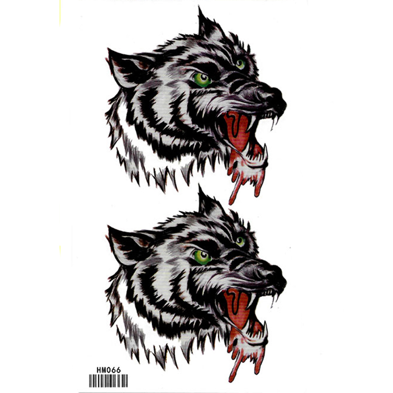 HM066 Temporary wolf tattoo sticker