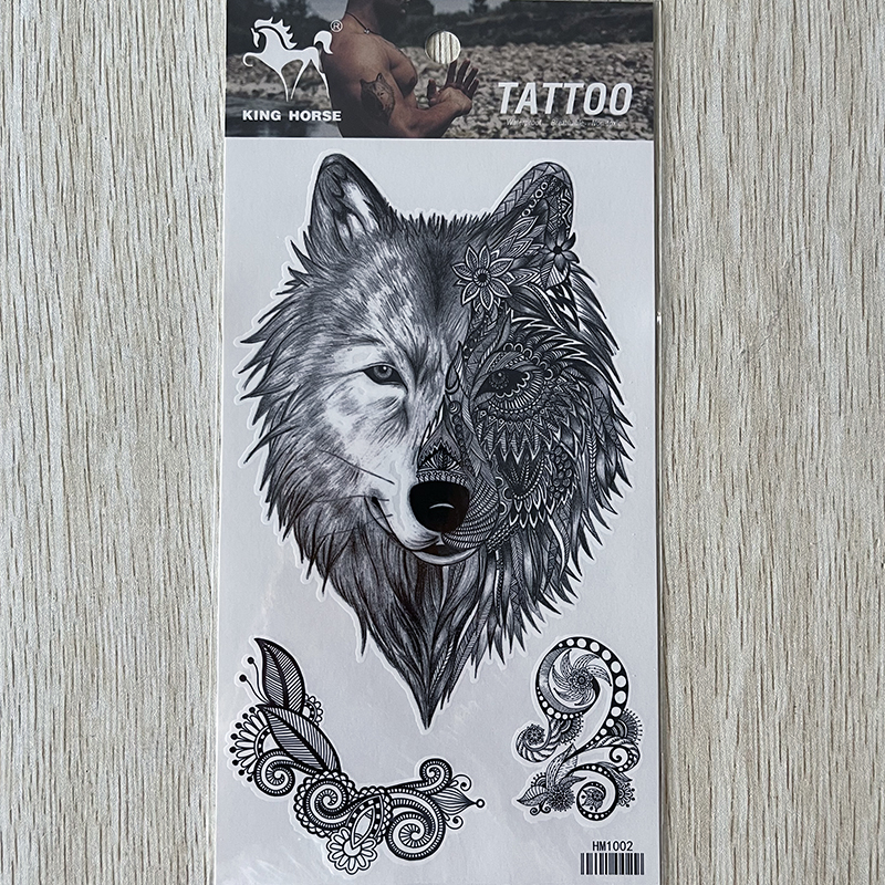 HM1002 waterproof temporary Wolf tattoo sticker