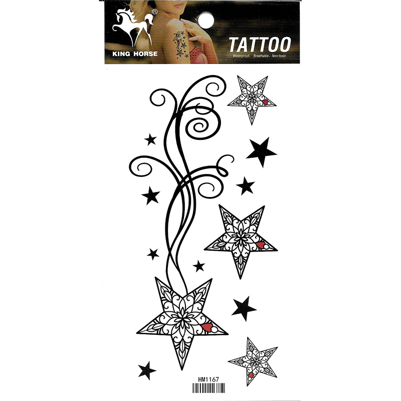 HM1167 sexy five-star hand arm waterproof temporary body art tattoo sticker