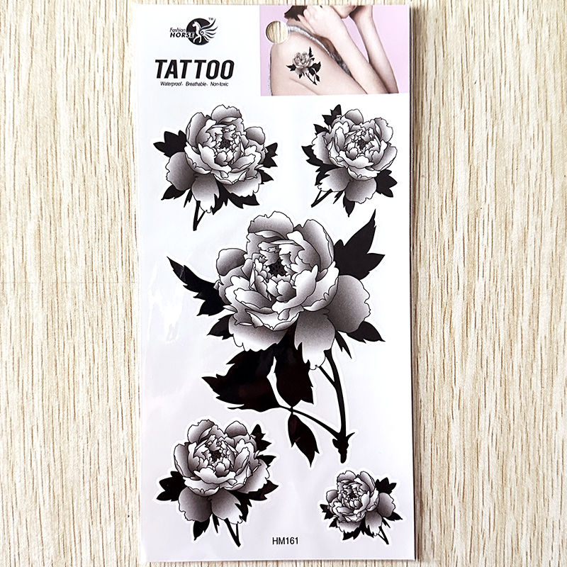 HM161 Rose flower temporary tattoo sticker