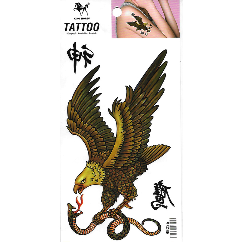 HM236 Temporary condor eagle tattoo stickers