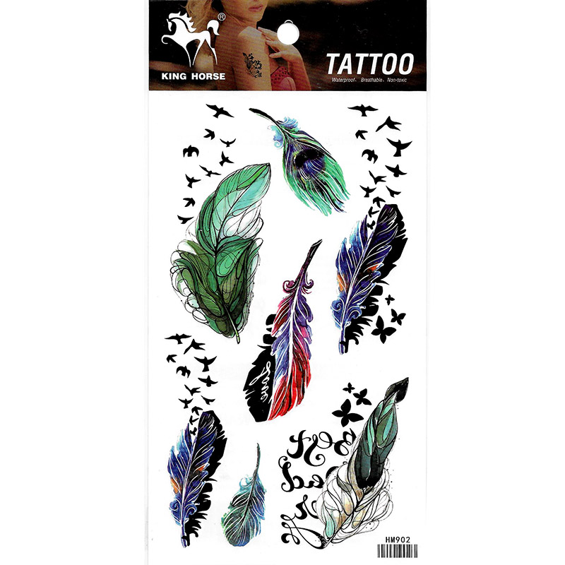 HM902 Seven size feather swallow tail tattoo stickers