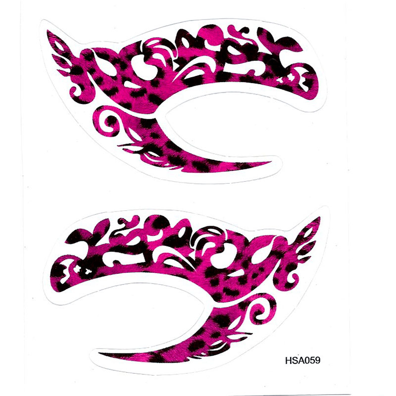 HSA059 deep pink leopard print temporary eye tattoo sticker