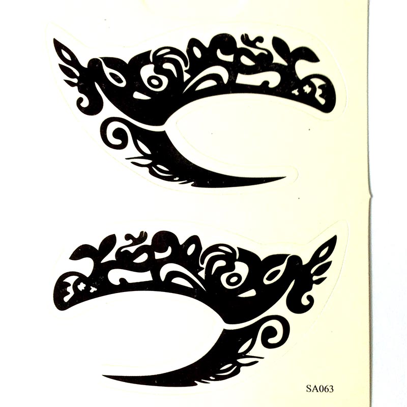 HSA063 Black color temporary eye tattoo sticker