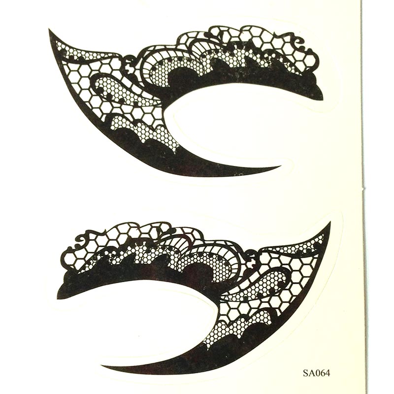 HSA064 Black color lace pattern temporary eye tattoo sticker