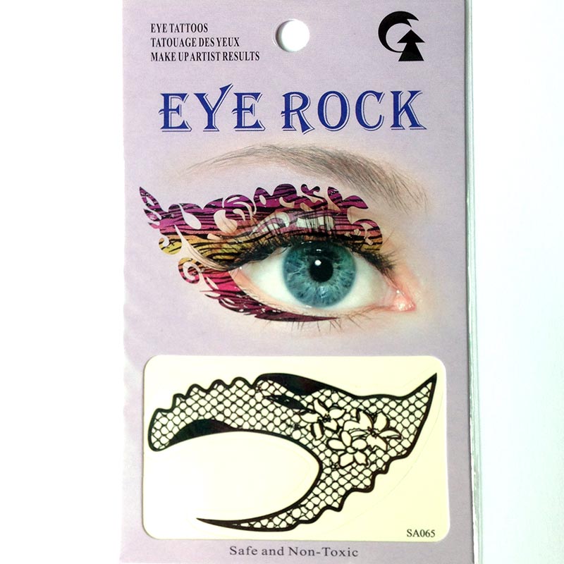HSA065 Black stocking net pattern temporary eye tattoo sticker