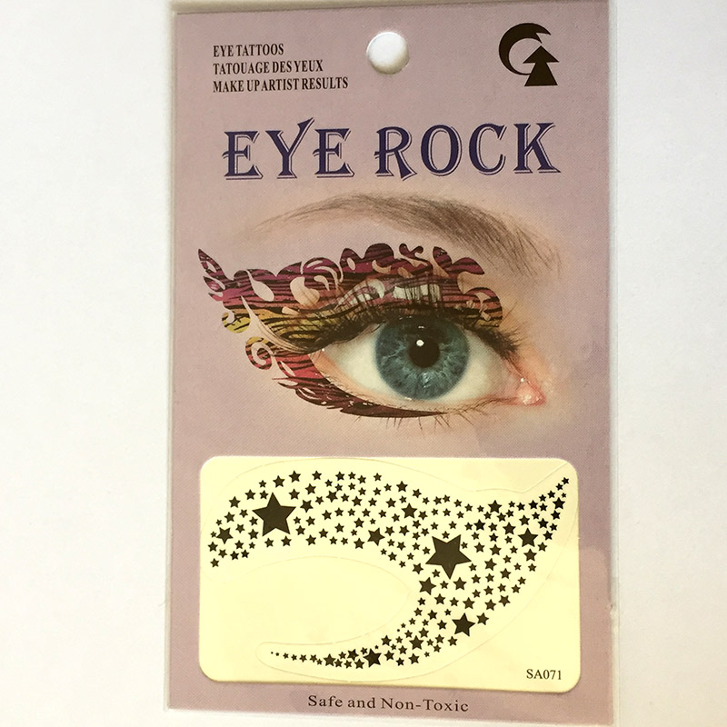 HSA071 Mini five-star black temporary eye tattoo sticker