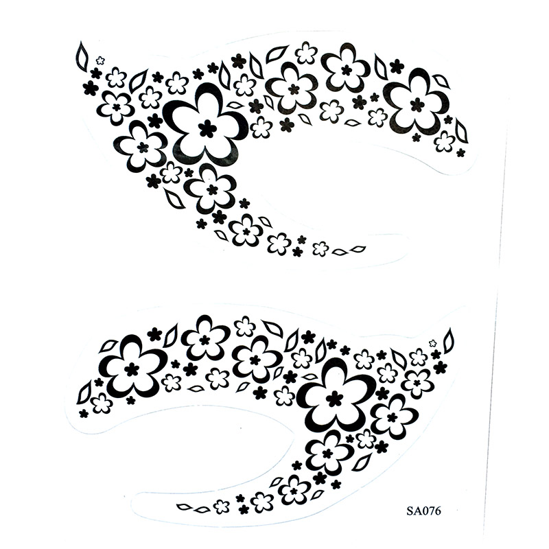 HSA076 small mini flower left and right black temporary eye tattoo sticker