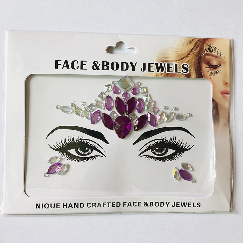 WNY-804-26 Temporary Face jewels Acrylic Crystal Glitter Stickers