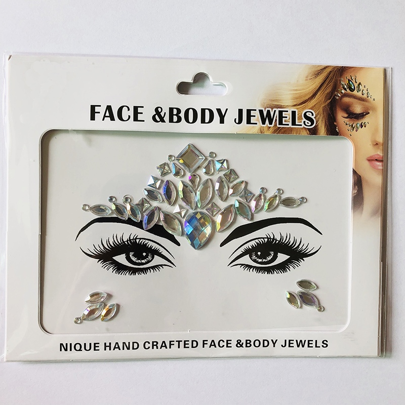 WNY-804-8 Eye gilttle Rhinestone self Adhesive Jewels Face sticker