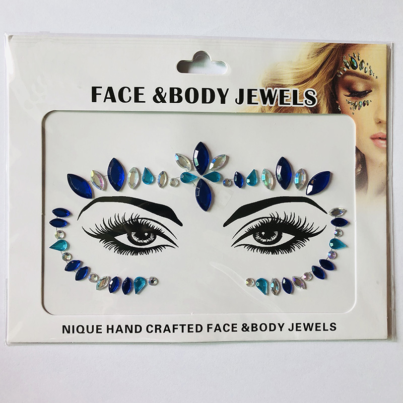 WNY-804-9 Eye gilttle Rhinestone self Adhesive Jewels Face sticker