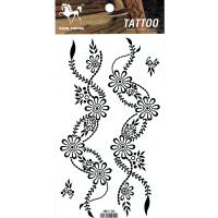 HM1100 waterproof black color flower leg tattoo sticker