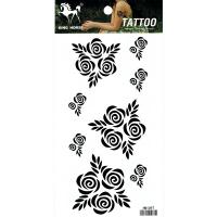 HM1097 Temporary flower tattoo sticker black flower body art tattoo chest fake tattoo sticker