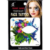 HSE15 8X8cm Night party colored five star leaf flower temporary single eye tattoo sticker