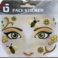 Hot selling bee flower ladybug face sticker