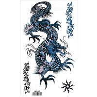 HM063 Temporary Blue Dragon Tattoo Sticker for hand and leg