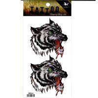 HM066 blood drop wolf chest tattoo sticker for men