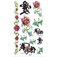 HM177 Waterproof Love flower butterfly temporary tattoo sticker for girl