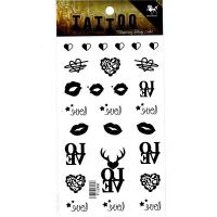 HM914 Heart-shaped lip print deer head LOVE mini pattern tattoo stickers