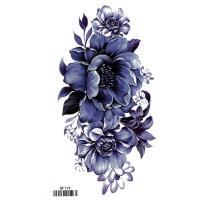 RF119 Tempoary tattoo sticker blue flower for arm and legs